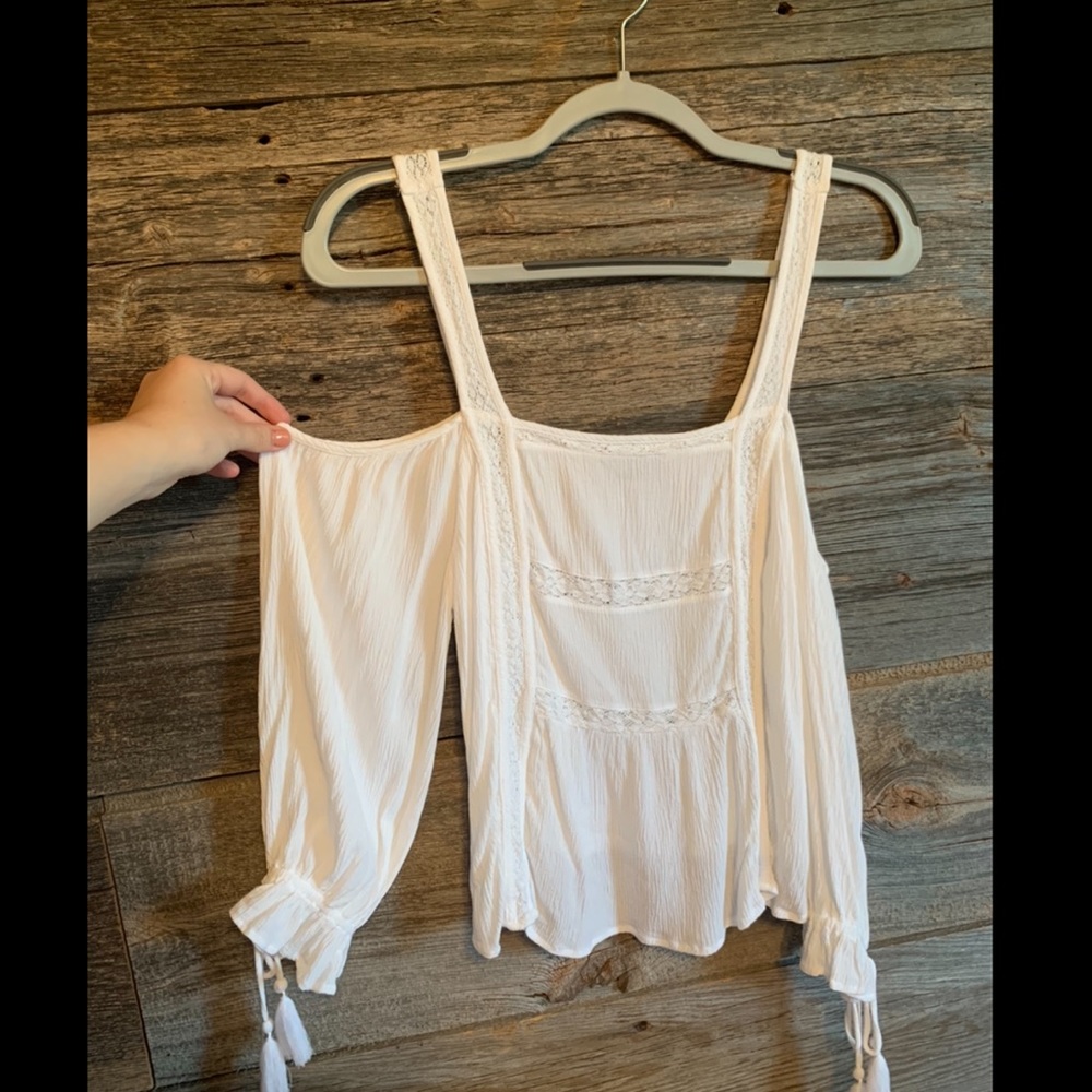 AEO Boho Cold Shoulder Top with Lace Details